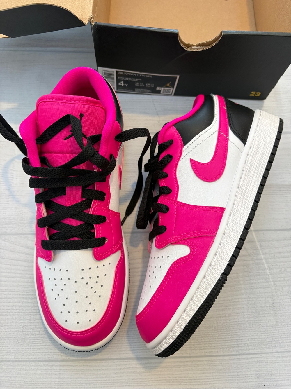 Nike Jordan Black, Pink, and White Sneakers